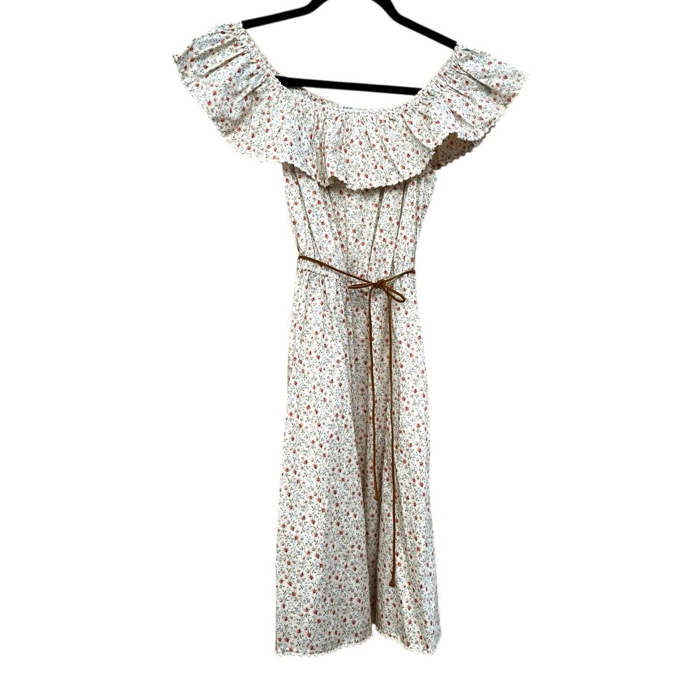Undrest Charlotte Off-The-Shoulder Ruffle Nightie Fairy 🧚 Cottage Dress M Cotton - Picture 2 of 10